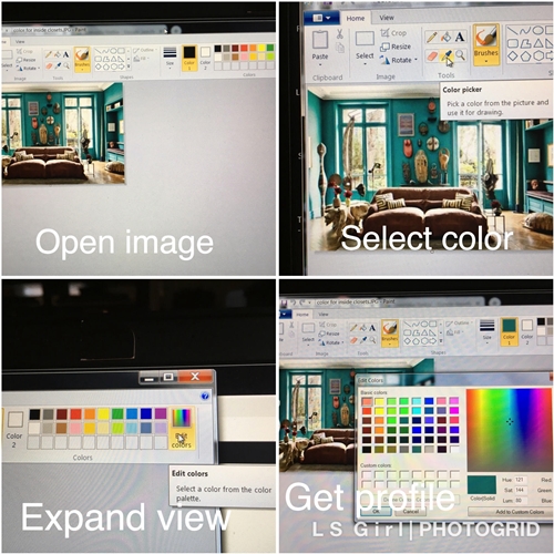 match paint to picture on computer
